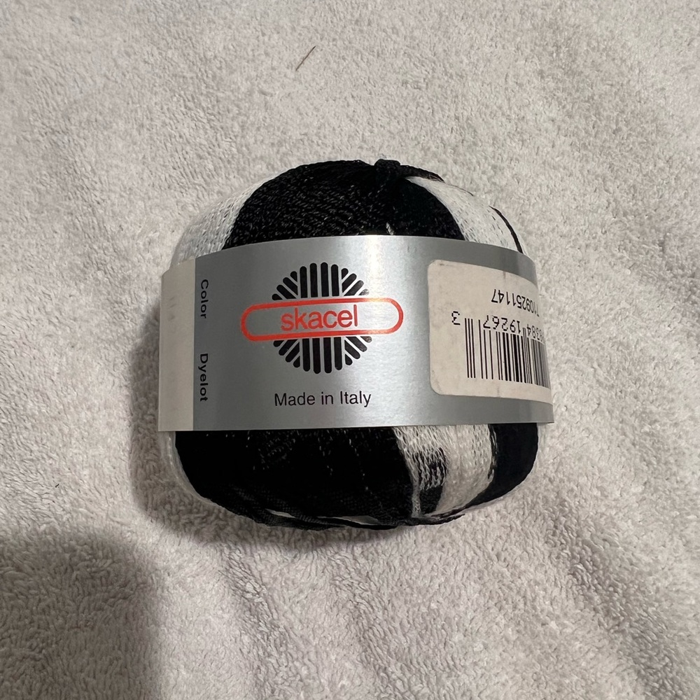 Skacel Solista Yarn - Color 1147: Black & White - Discontinued - New.
